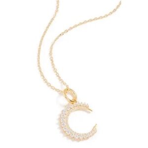 Adina Eden 14k Colored Half Circle Charm 3 Prong Necklace